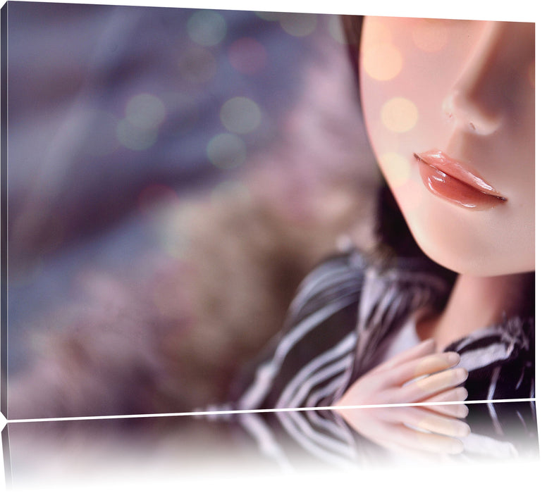 Pixxprint zarter Puppenmund, Leinwandbild