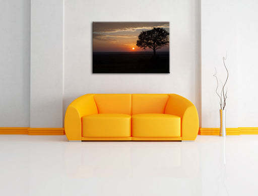 Sonnenaufgang über der Savanne Leinwandbild über Sofa