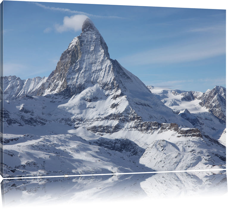 Pixxprint schneebedeckte Gipfel, Leinwandbild