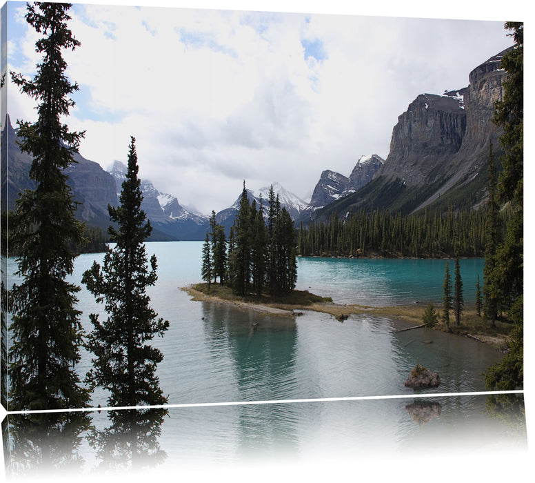 Pixxprint Blick auf Gebirgskette, Leinwandbild