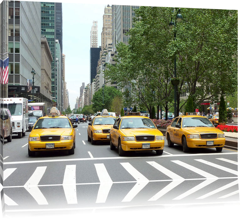 Pixxprint Taxis in New York, Leinwandbild