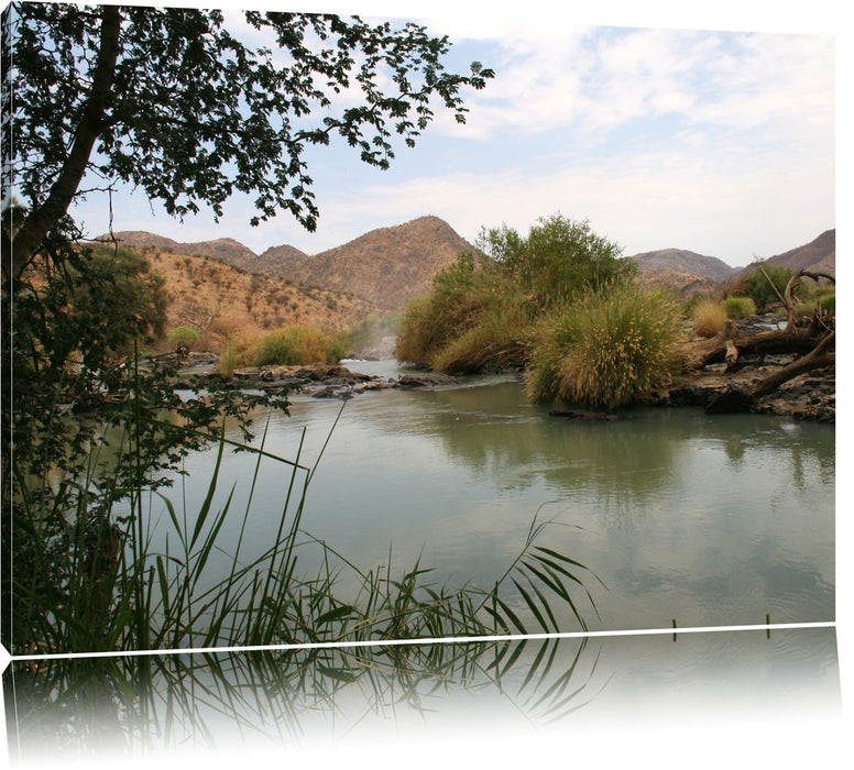 Pixxprint schöne Oase in der Savanne, Leinwandbild