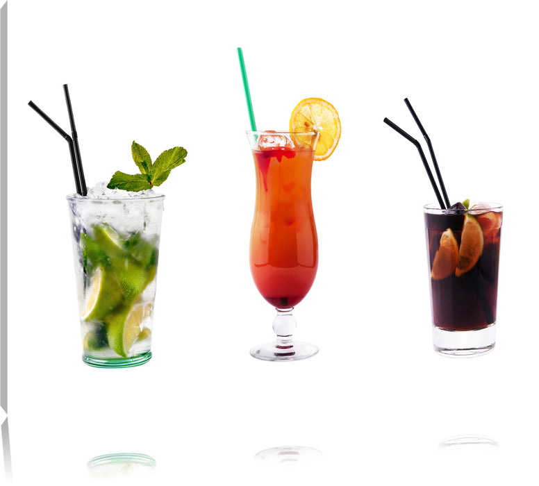 Pixxprint fruchtig frische Cocktails, Leinwandbild