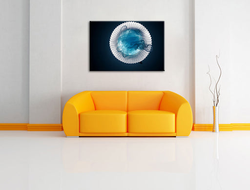 stilvolle Lampe Leinwandbild über Sofa