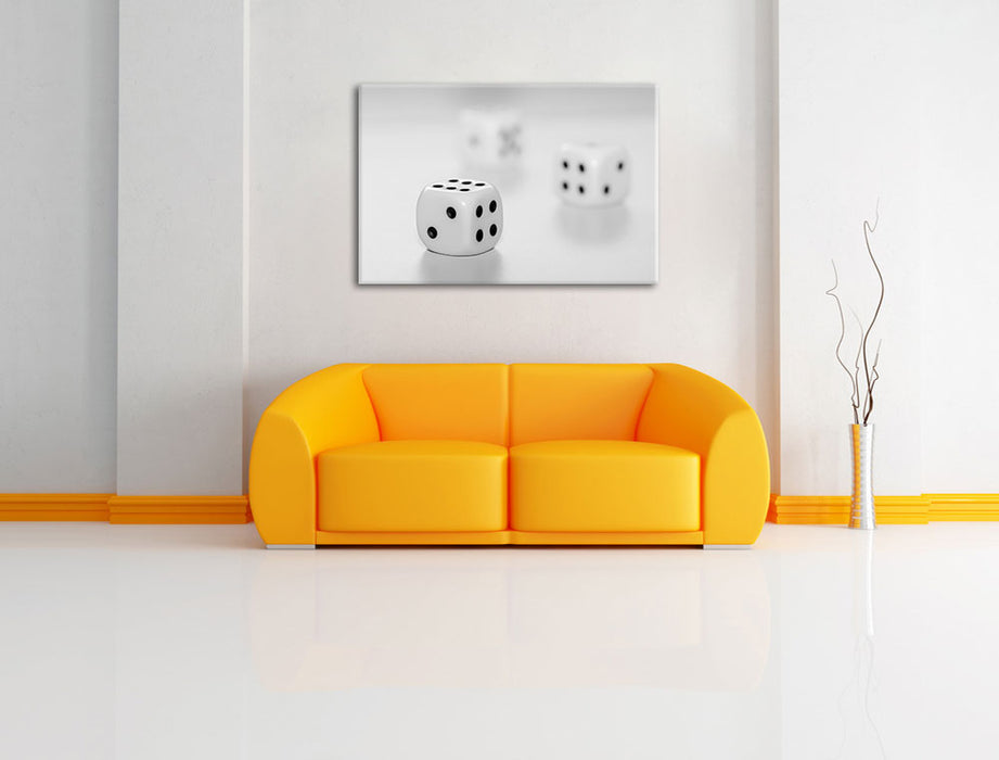 klassische Würfel Leinwandbild über Sofa