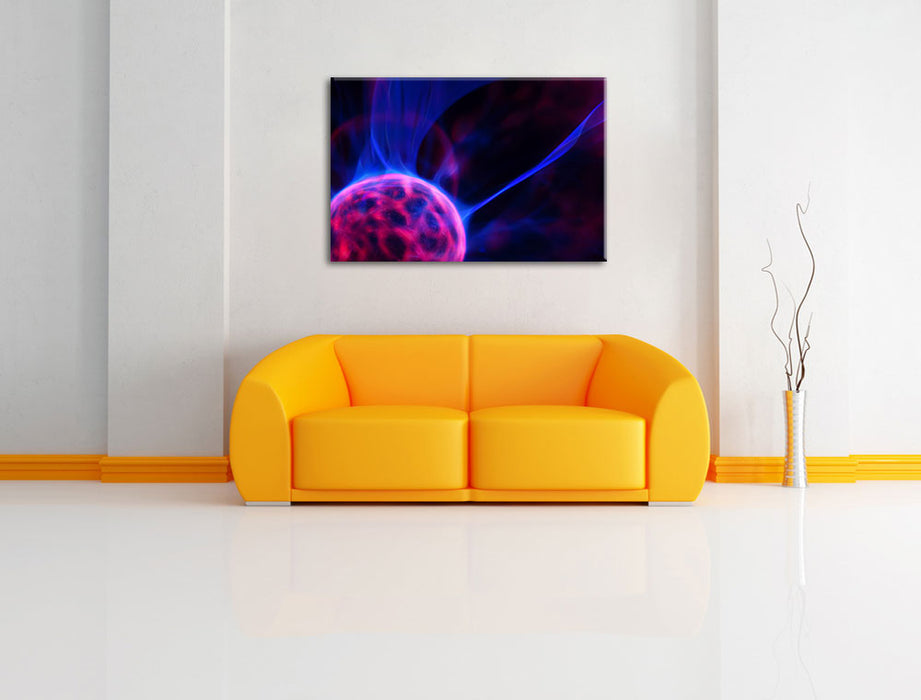 leuchtender Energieball Leinwandbild über Sofa