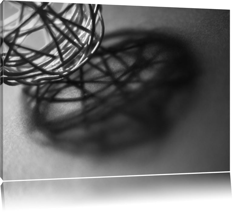 Pixxprint Schatten eines Heu Balls, Leinwandbild