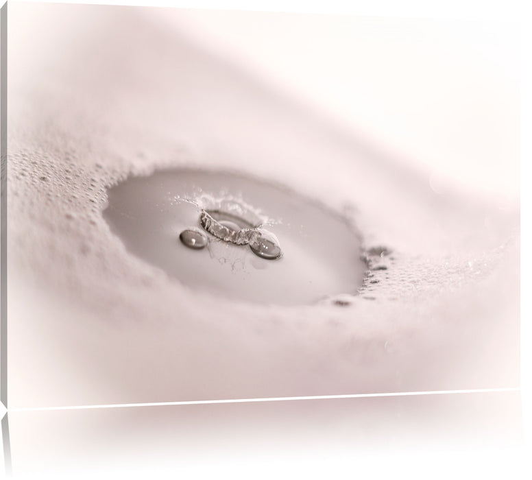 Pixxprint Wassertropfen im Schaum, Leinwandbild