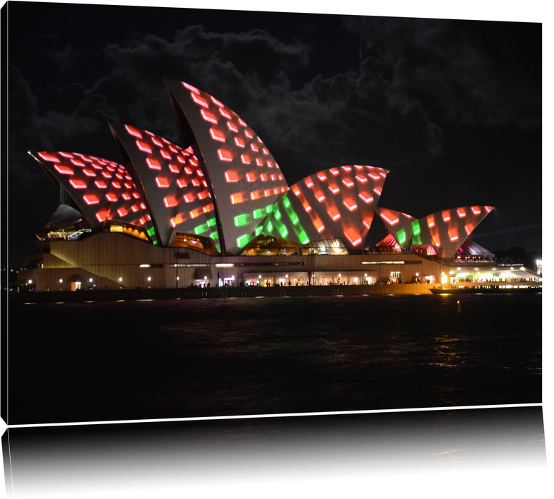 Pixxprint Sydney Opera House bei Nacht, Leinwandbild
