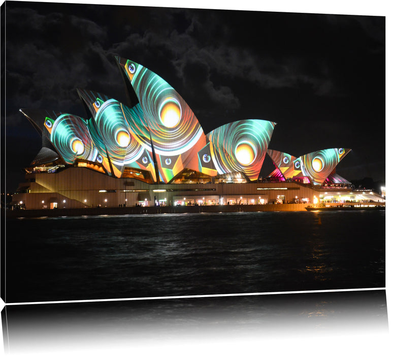 Pixxprint Sydney Opera House Pfauenaugen, Leinwandbild