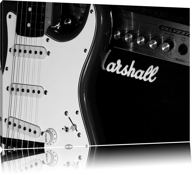 Pixxprint E-Gitarre Verstärker, Leinwandbild