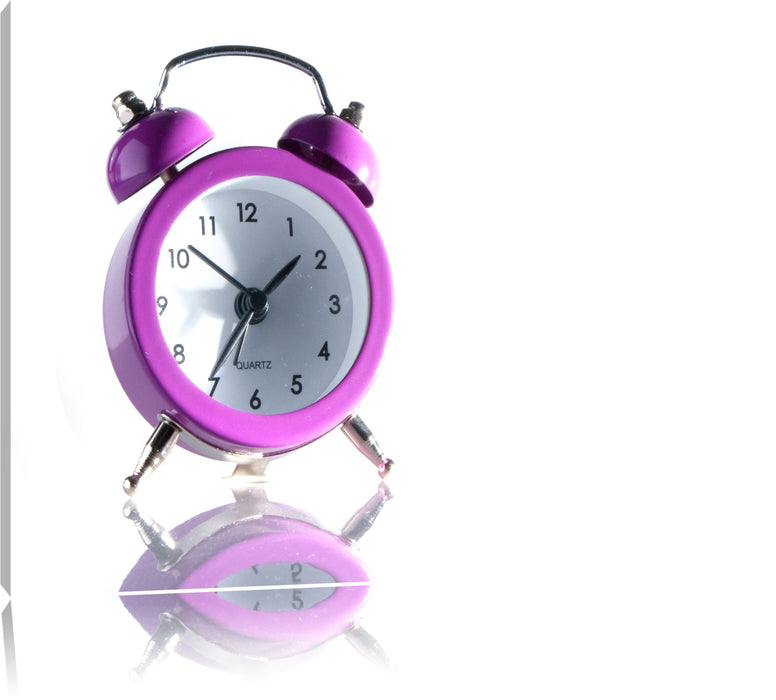 Pixxprint pinker Wecker, Leinwandbild