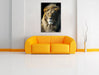 beeindruckender Löwe Leinwandbild über Sofa