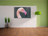 Flamingo im Seitenprofil Leinwandbild im Flur