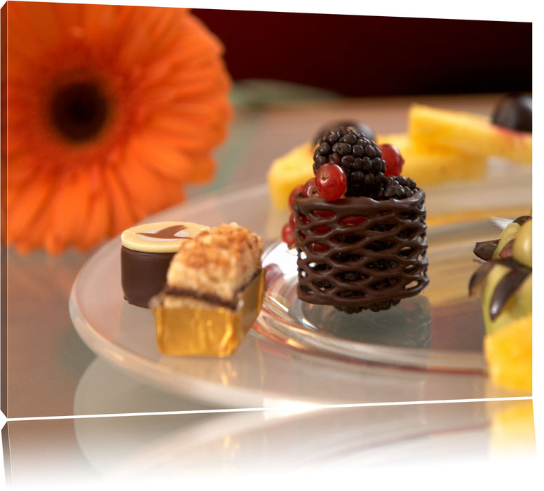 Pixxprint appetitliche Desserts, Leinwandbild