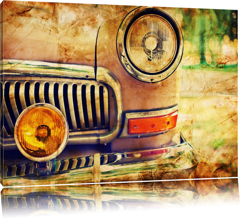 Pixxprint Oldtimer im Retro Look, Leinwandbild