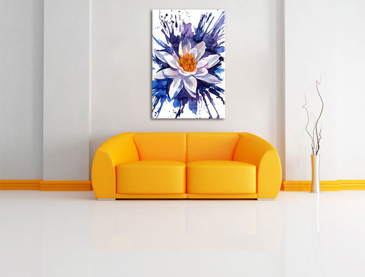 Gemälde einer Seerose Kunst Leinwandbild über Sofa