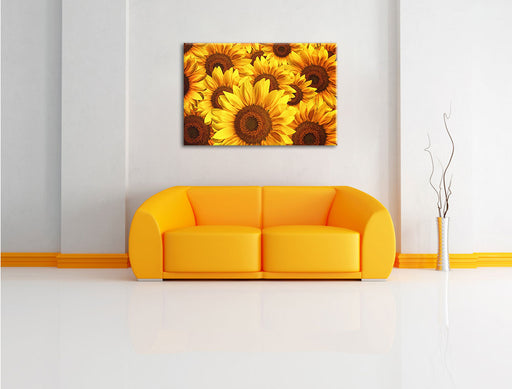 Sonnenblumentraum Leinwandbild über Sofa
