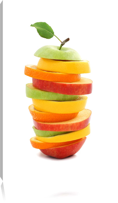 Pixxprint Köstlicher Fruchtscheiben Turm, Leinwandbild