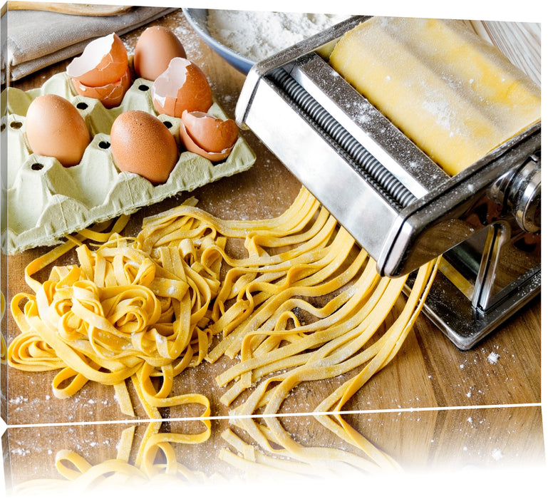 Pixxprint Nudelmaschine Pasta Italia, Leinwandbild