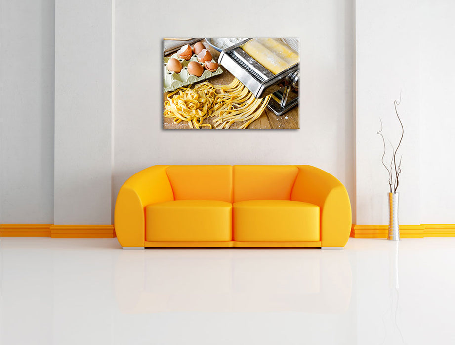 Nudelmaschine Pasta Italia Leinwandbild über Sofa