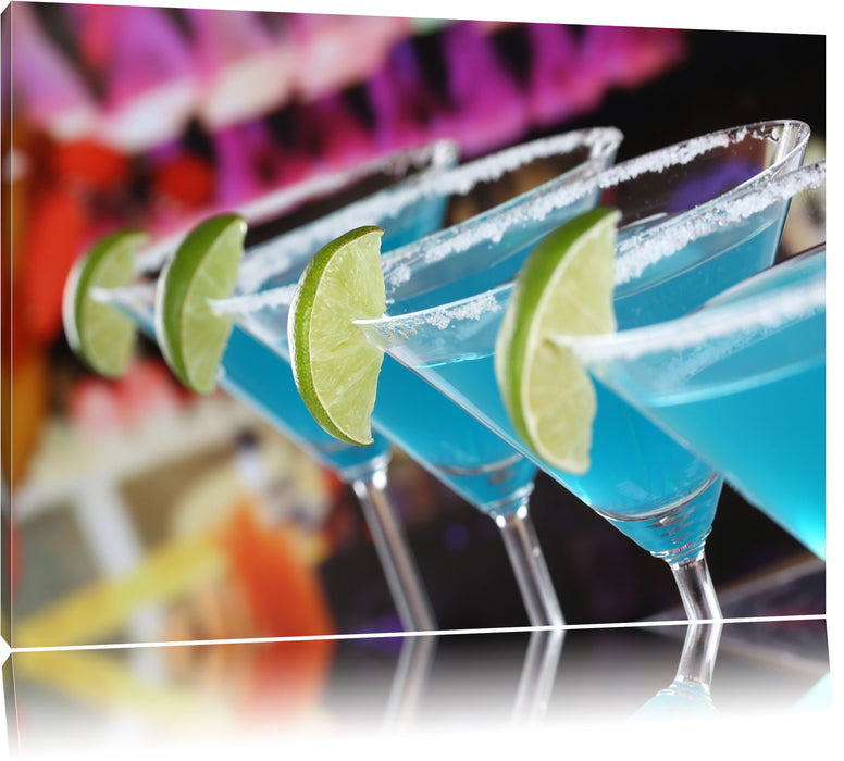 Pixxprint Schwimming Pool Cocktails, Leinwandbild