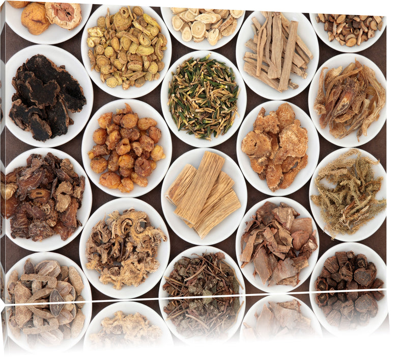 Pixxprint Gewürze in Schälchen, Leinwandbild