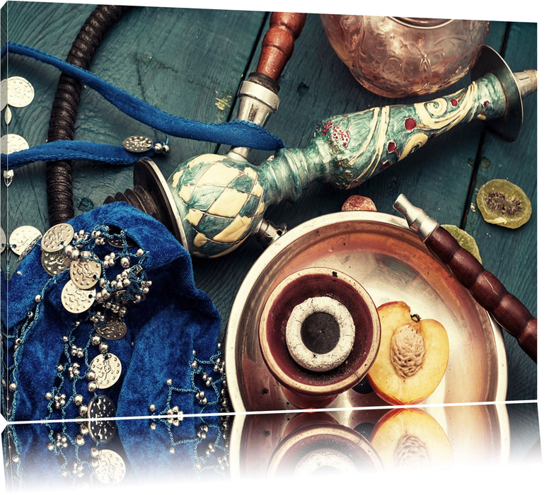 Pixxprint Orientalische Shisha Aprikose, Leinwandbild