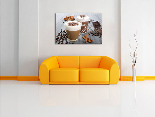 Schokolade und Kaffee Leinwandbild über Sofa