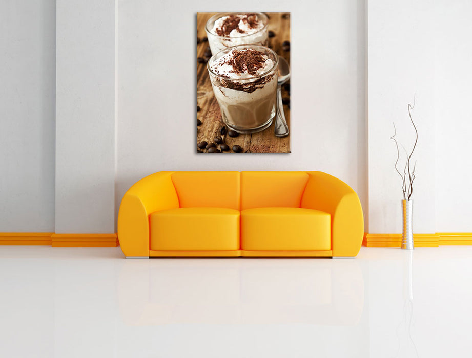 Cappuccino Leinwandbild über Sofa