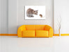 Katze und Maus Freunde Leinwandbild über Sofa
