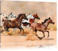 Western Pferde in Wüste Leinwandbild
