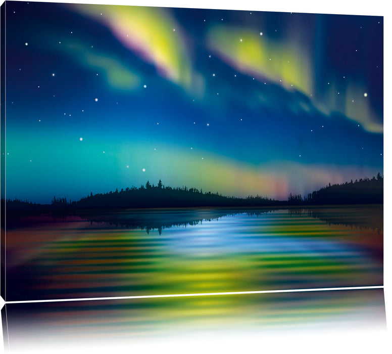 Pixxprint Polarlichter in Alaska, Leinwandbild
