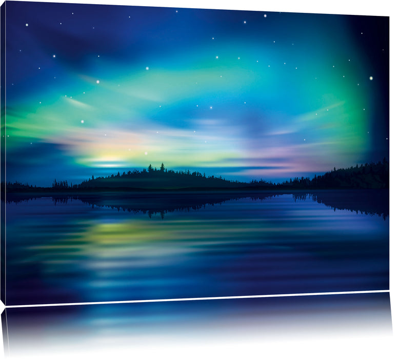 Pixxprint Finnische Polarlichter, Leinwandbild