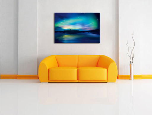 Finnische Polarlichter Leinwandbild über Sofa