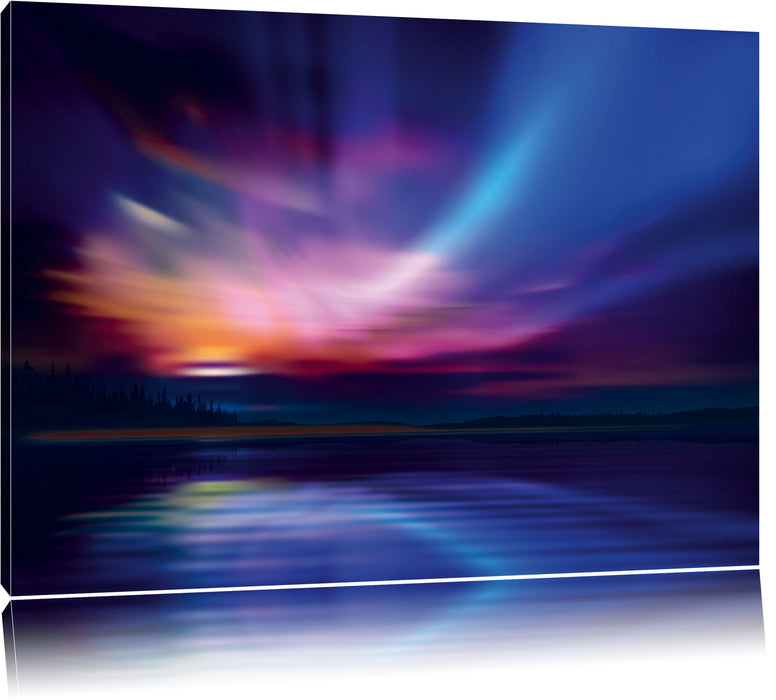 Pixxprint Nordische Polarlichter, Leinwandbild