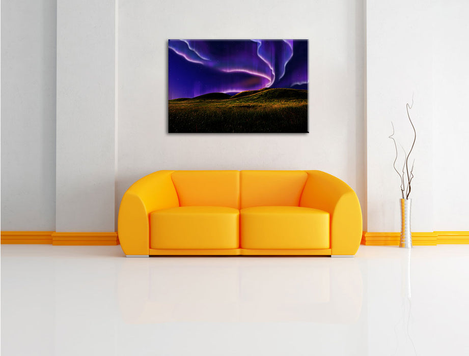 phantastisches Polarlicht Leinwandbild über Sofa
