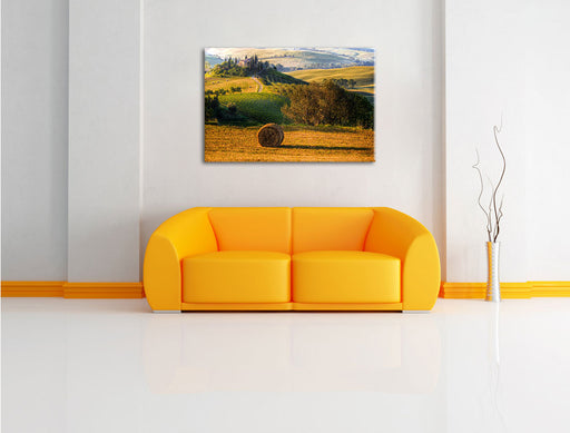 Italienische Toskana Landschaft Leinwandbild über Sofa