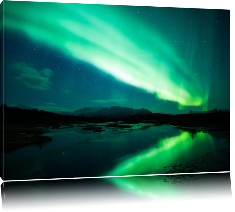 Pixxprint Polarlichter in Skandinavien, Leinwandbild