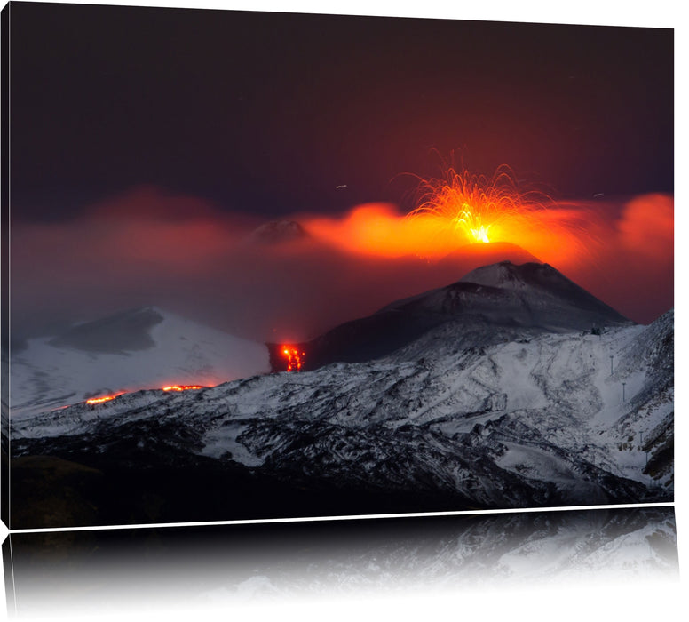 Pixxprint Gefährlicher Vulkanausbruch, Leinwandbild