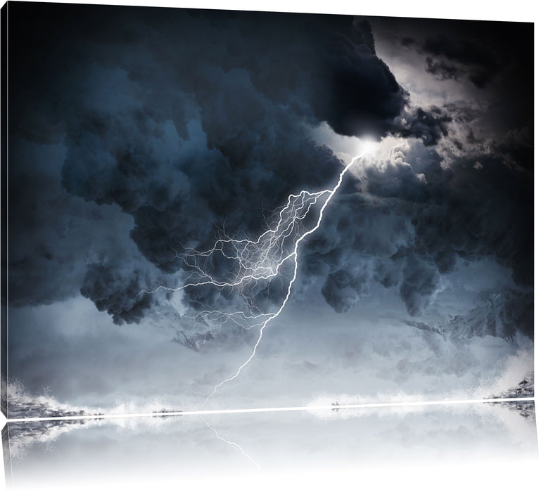 Pixxprint Blitz am Himmel, Leinwandbild