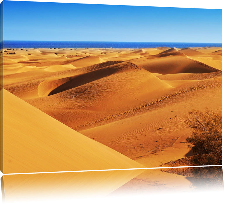 Pixxprint Wüste am Meer, Leinwandbild