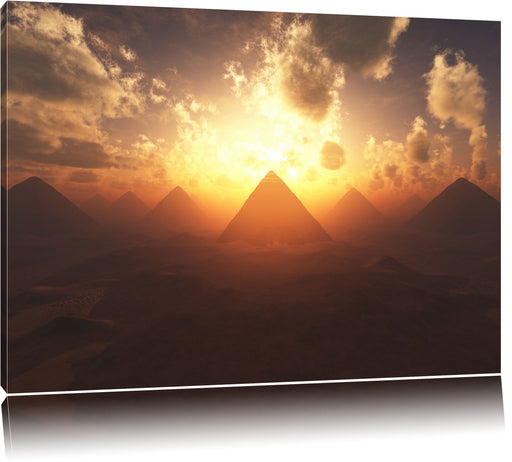 Pyramiden beim Sonnenuntergang Leinwandbild