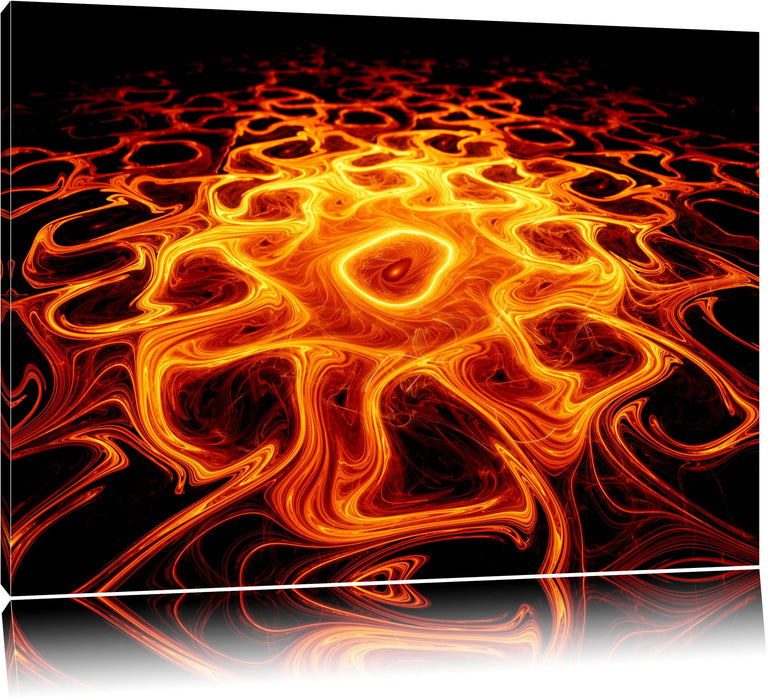 Pixxprint Lava Muster in der Nacht, Leinwandbild
