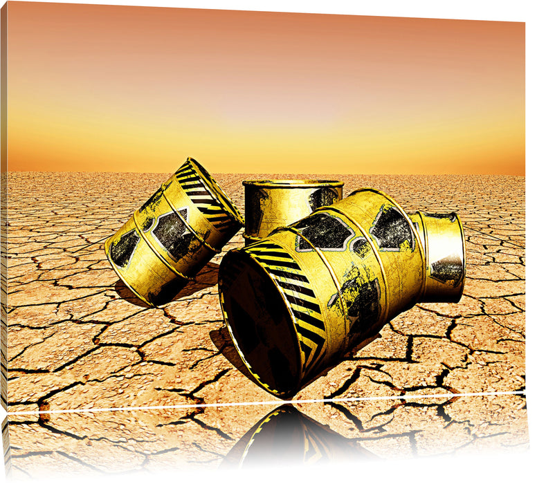 Pixxprint Atommüllfässer, Leinwandbild