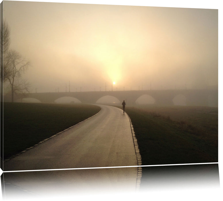 Pixxprint Laufen im Morgengrauen, Leinwandbild