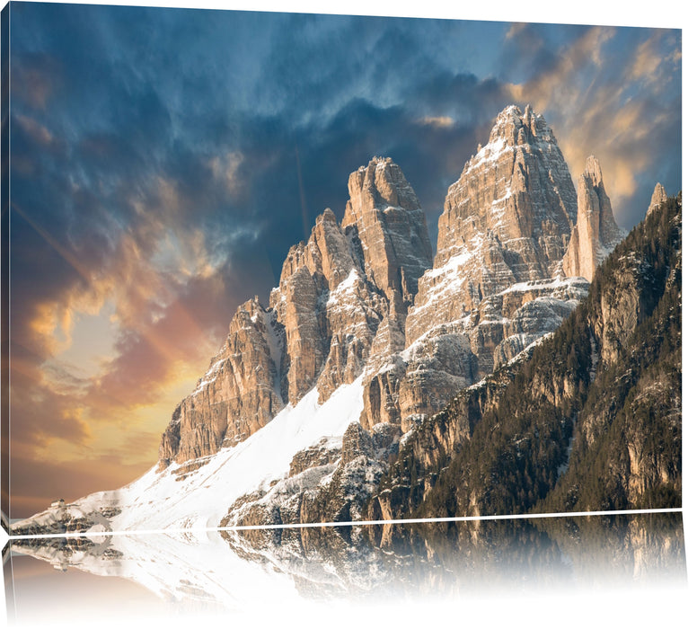 Pixxprint Bergkette, Leinwandbild