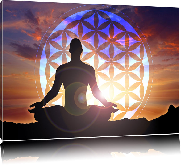 Pixxprint Mensch Blume des Lebens, Leinwandbild