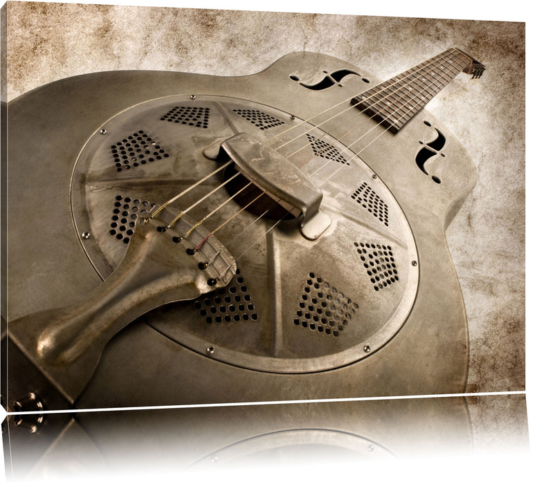 Pixxprint Wunderschöne alte Gitarre, Leinwandbild