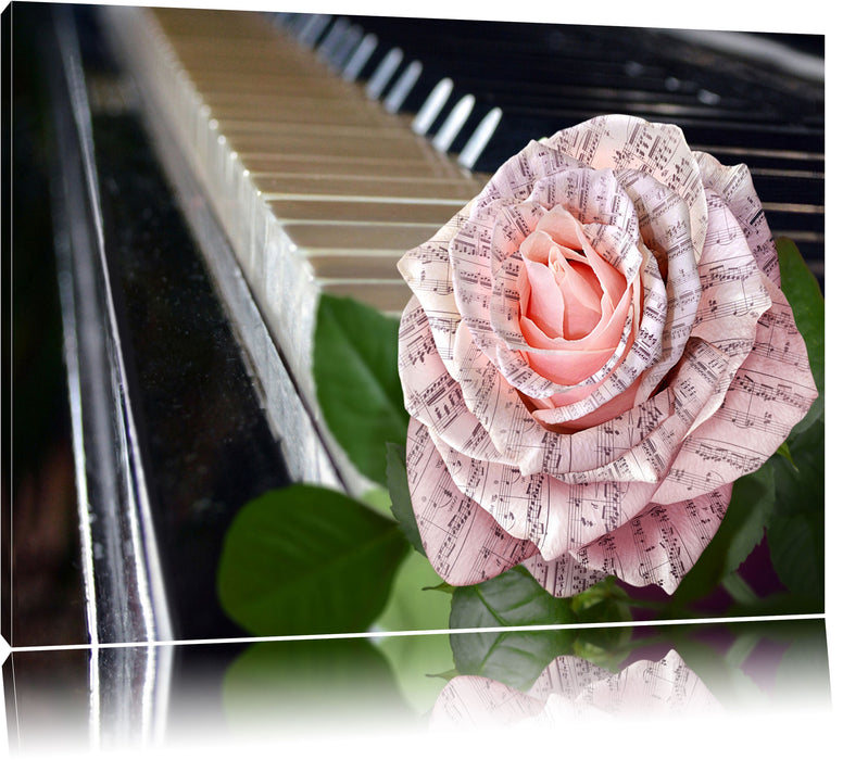 Pixxprint Noten Klavier, Leinwandbild